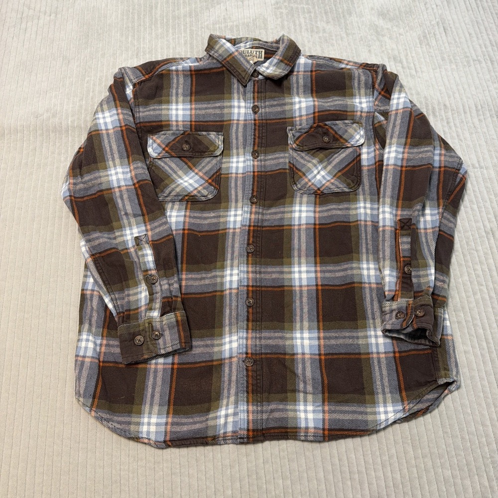 Duluth Trading Co Shirt Mens Large Plaid Flannel Long Sleeve Button Front